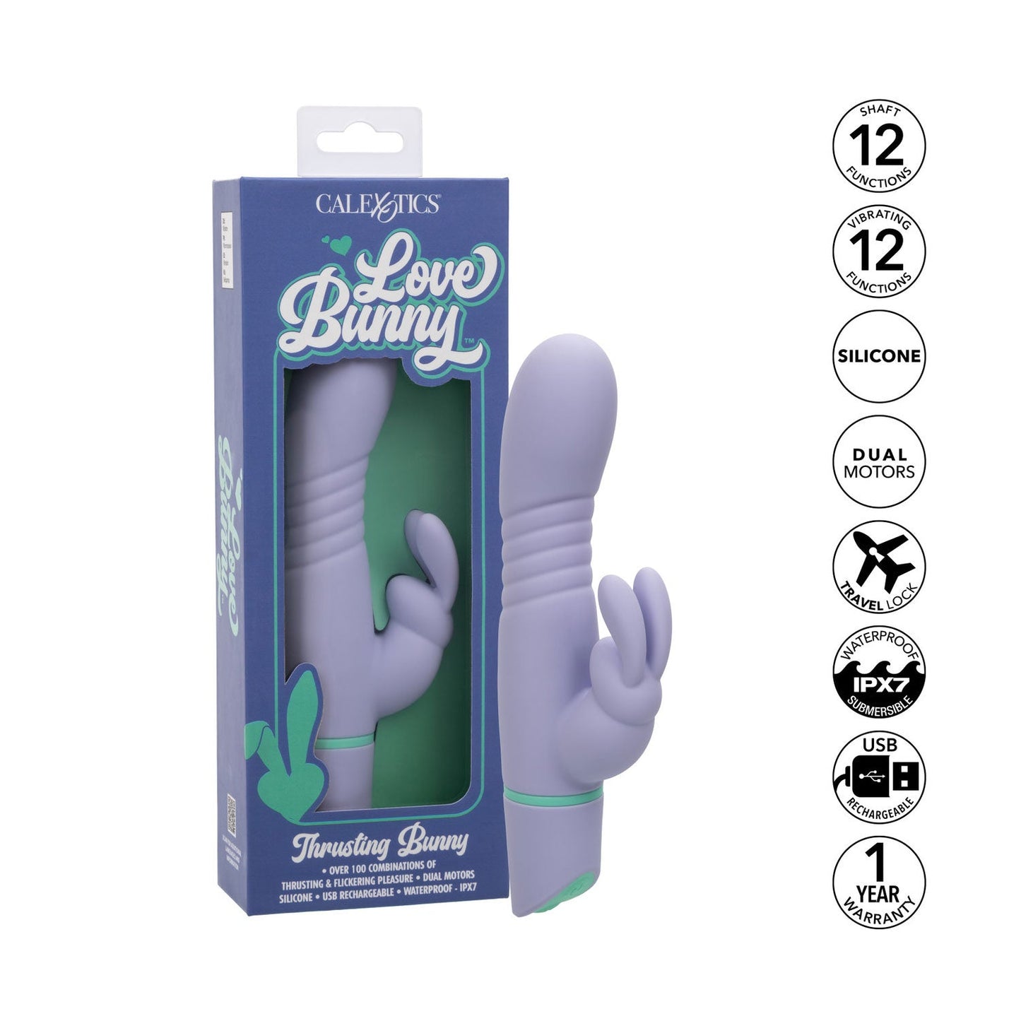 Calexotics - Love Bunny Silicone Thrusting Rabbit Vibrator