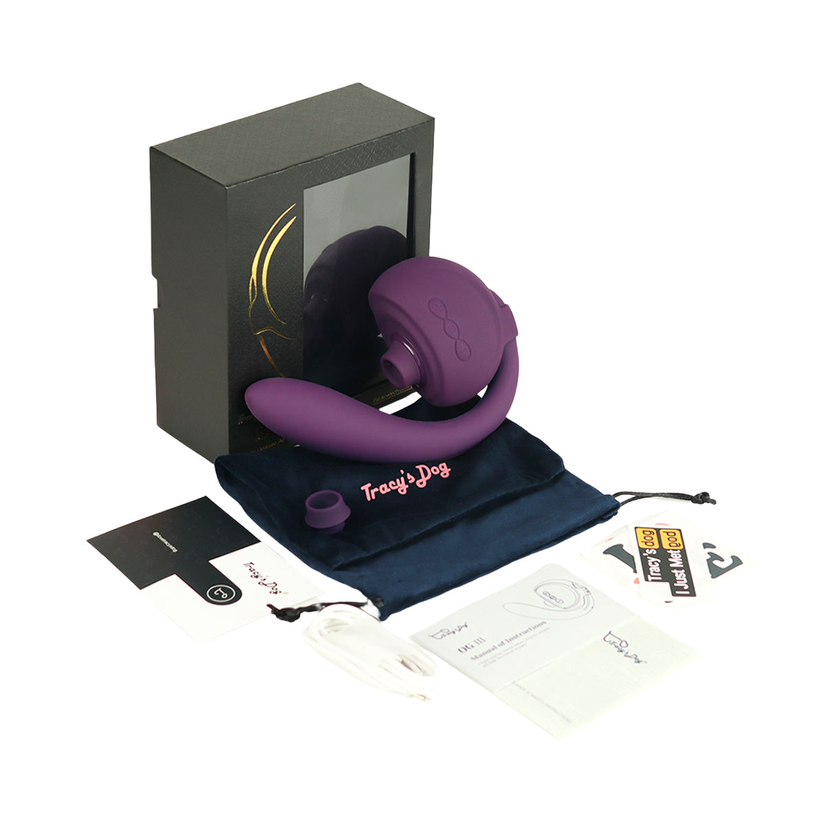 Tracy's Dog - OG 3 Clitoral Sucking and G-spot Vibrator Purple