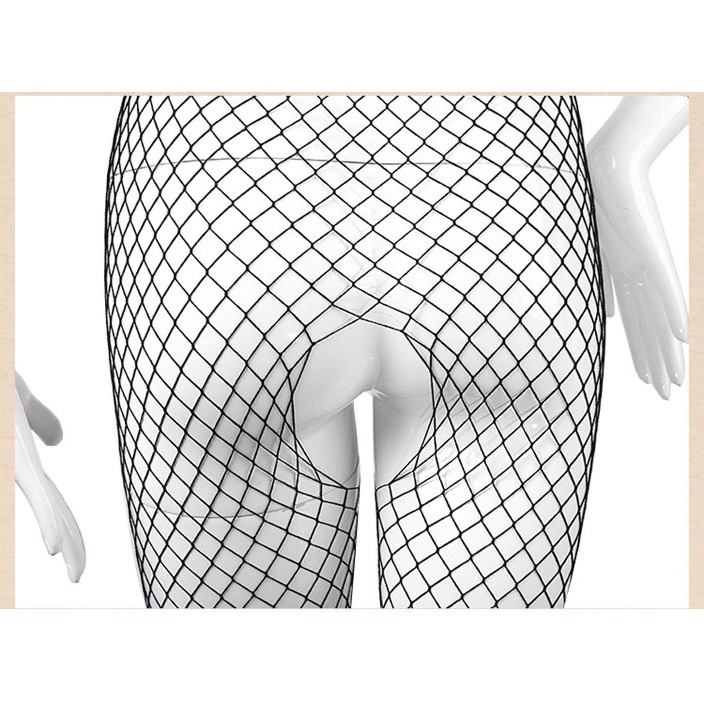 Fee Et Moi - Daring Black Mesh Crotchless Net Jumpsuit
