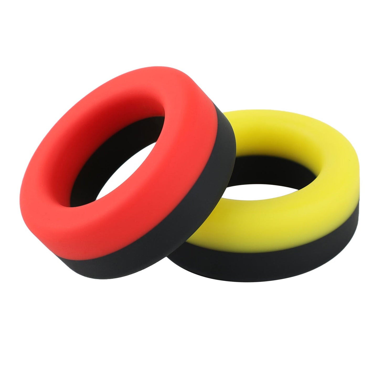 The Horny Company - John O Tyre Dual Colored Liquid Silicone Cock Ring Red/Black