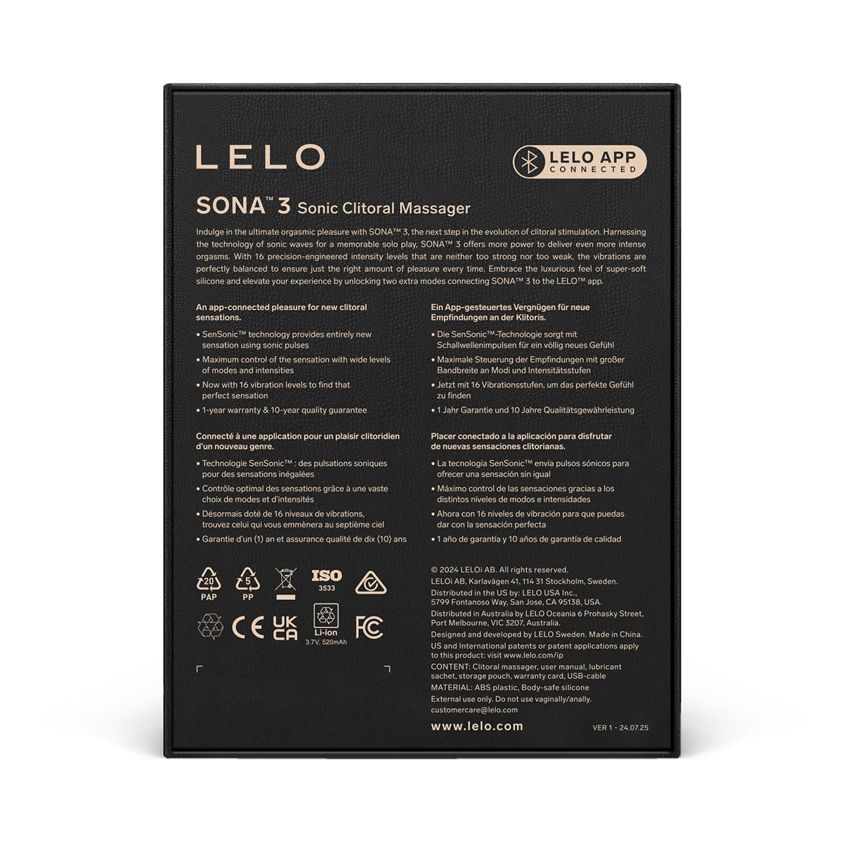 Lelo - Sona 3 Sensonic App-Controlled Clitoral Stimulator Cyber Purple