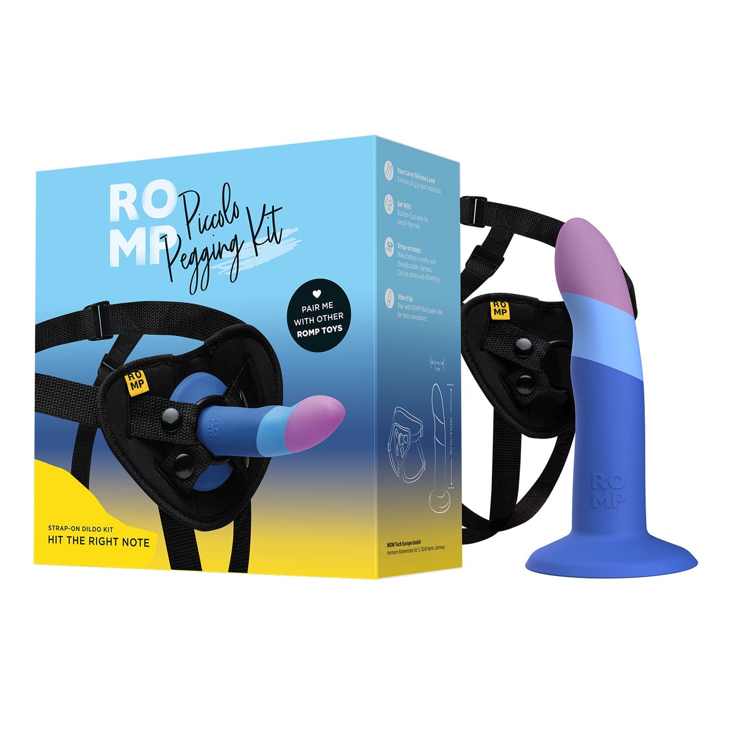 ROMP - Piccolo Hit The Right Note 5.5" Pegging Kit with Dildo and Harness