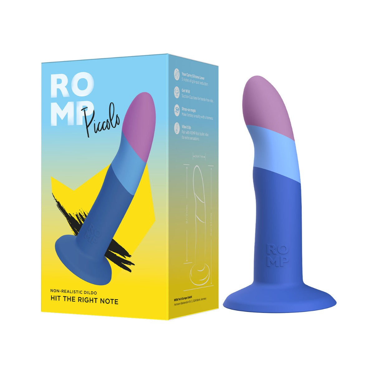ROMP Piccolo – 5.5” Suction Cup Dildo (Harness Compatible)
