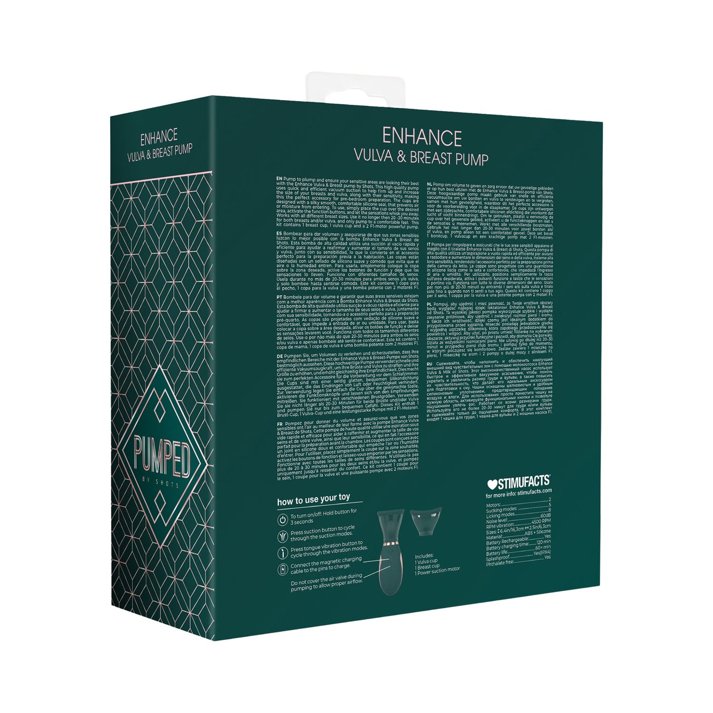 Pumped - Enhance Automatic Vulva and Breast Pump Forest Green