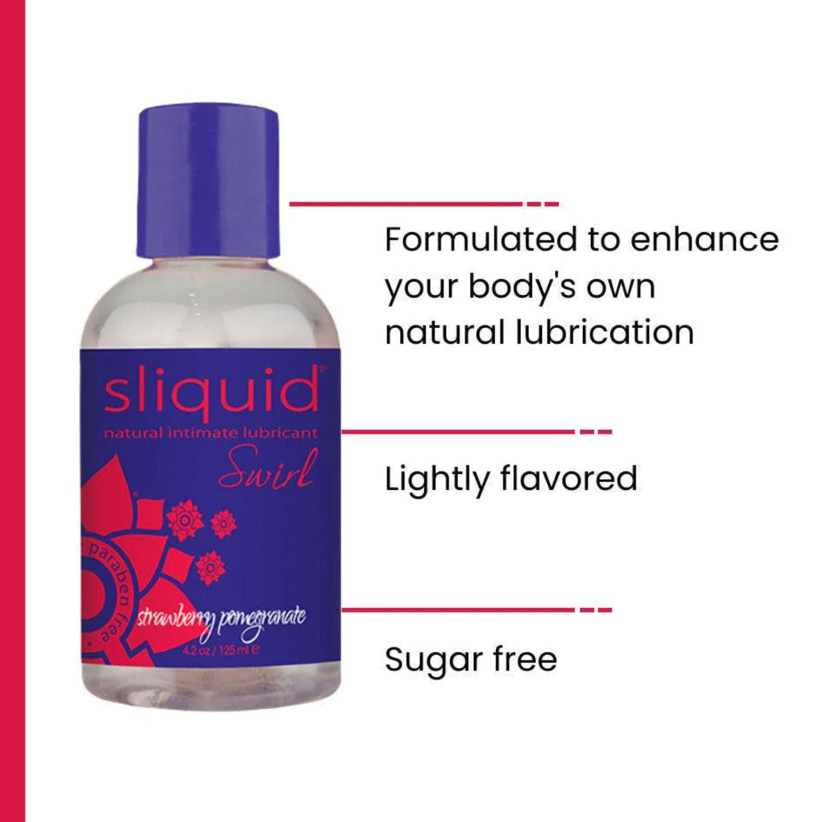 Sliquid - Swirl Natural Intimate Water Based Lubricant Strawberry Pomegranate 2 oz.