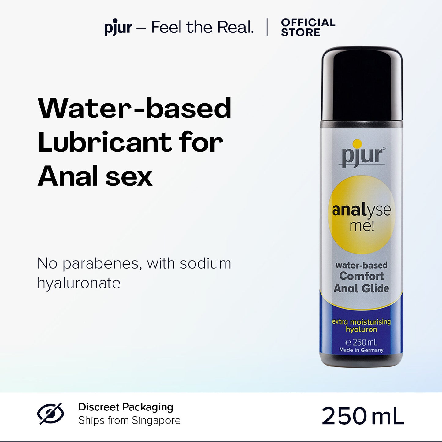 Pjur Analyse Me Comfort Water And Extra Moisturising Hyaluron Ana Glide Lubricant 250ml *