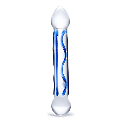 Glas - Dildo Kaca Bertekstur Hujung 6.5"