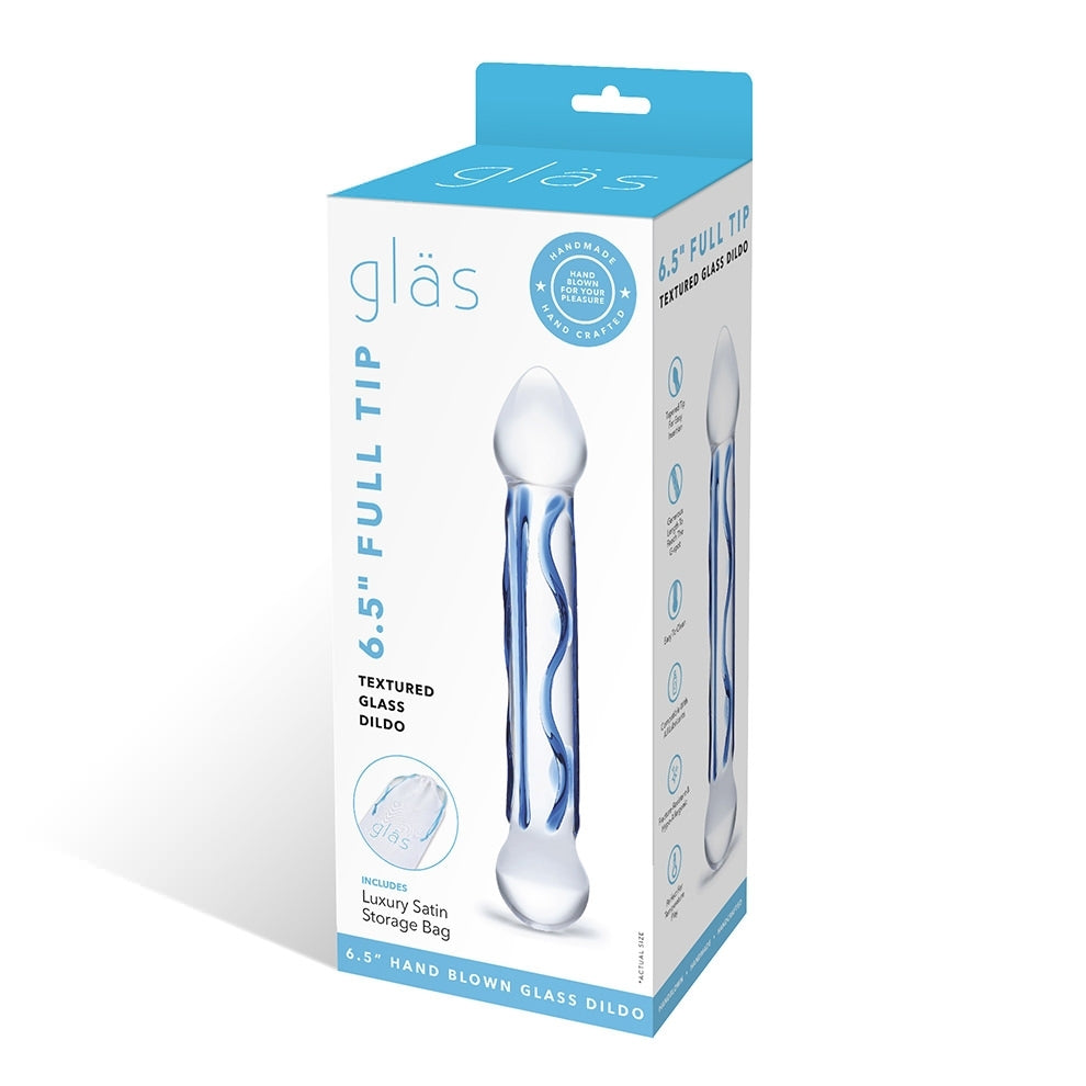 Glas - 6.5" Tip Textured Glass Dildo