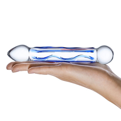 Glas - Dildo Kaca Bertekstur Hujung 6.5"