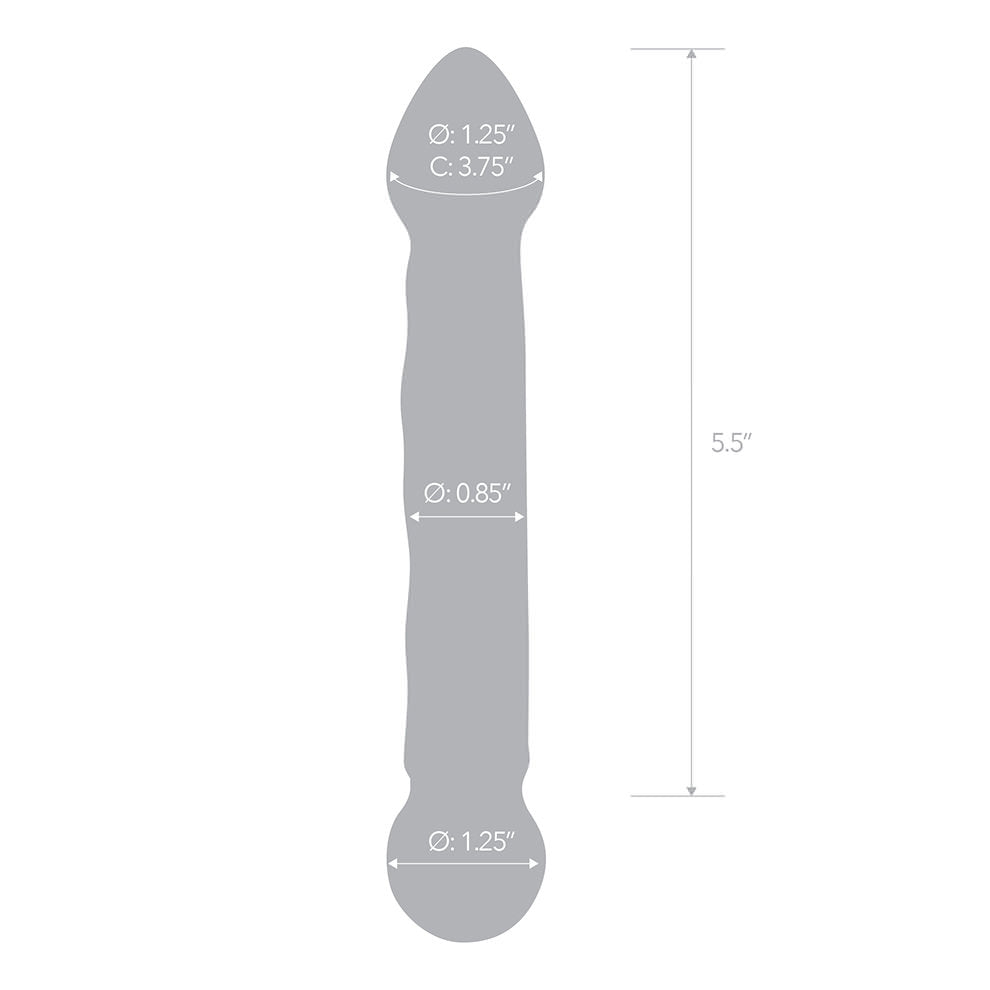 Glas - 6.5" Tip Textured Glass Dildo