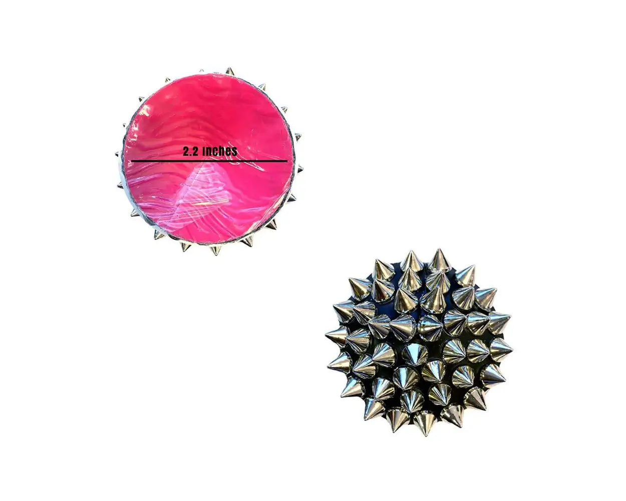 Neva Nude - Bowser Silver Spike Black Pleather Reusable Silicone Nipple Cover Pasties