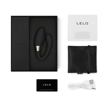 Lelo - Tiani Harmony Alat Getar Pasangan Kawalan Aplikasi Dwi-Tindakan (Hitam) (Lilin Urut Percuma)