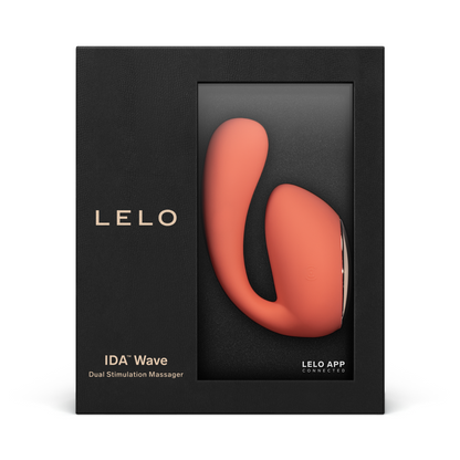 Lelo - Pengurut Stimulasi Dwi Kawalan Aplikasi Ida Wave (Merah Karang)