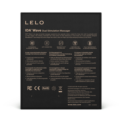 Lelo - Ida Wave App Controlled Dual Stimulation Massager (Hitam)