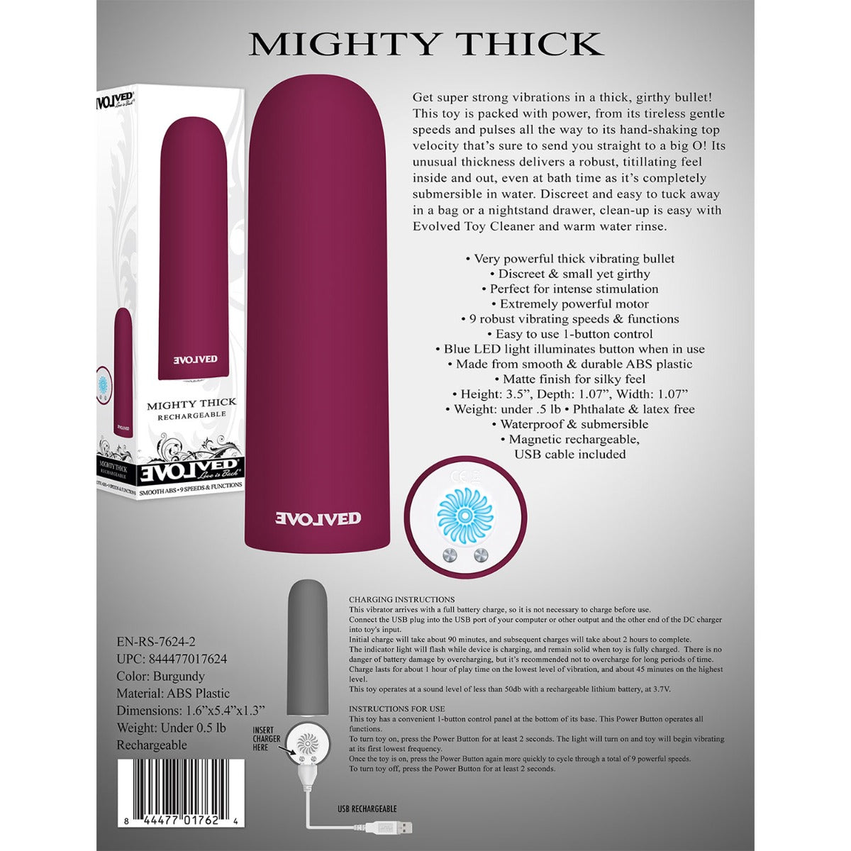 Evolved - Mighty Thick Purple Vibrating Bullet