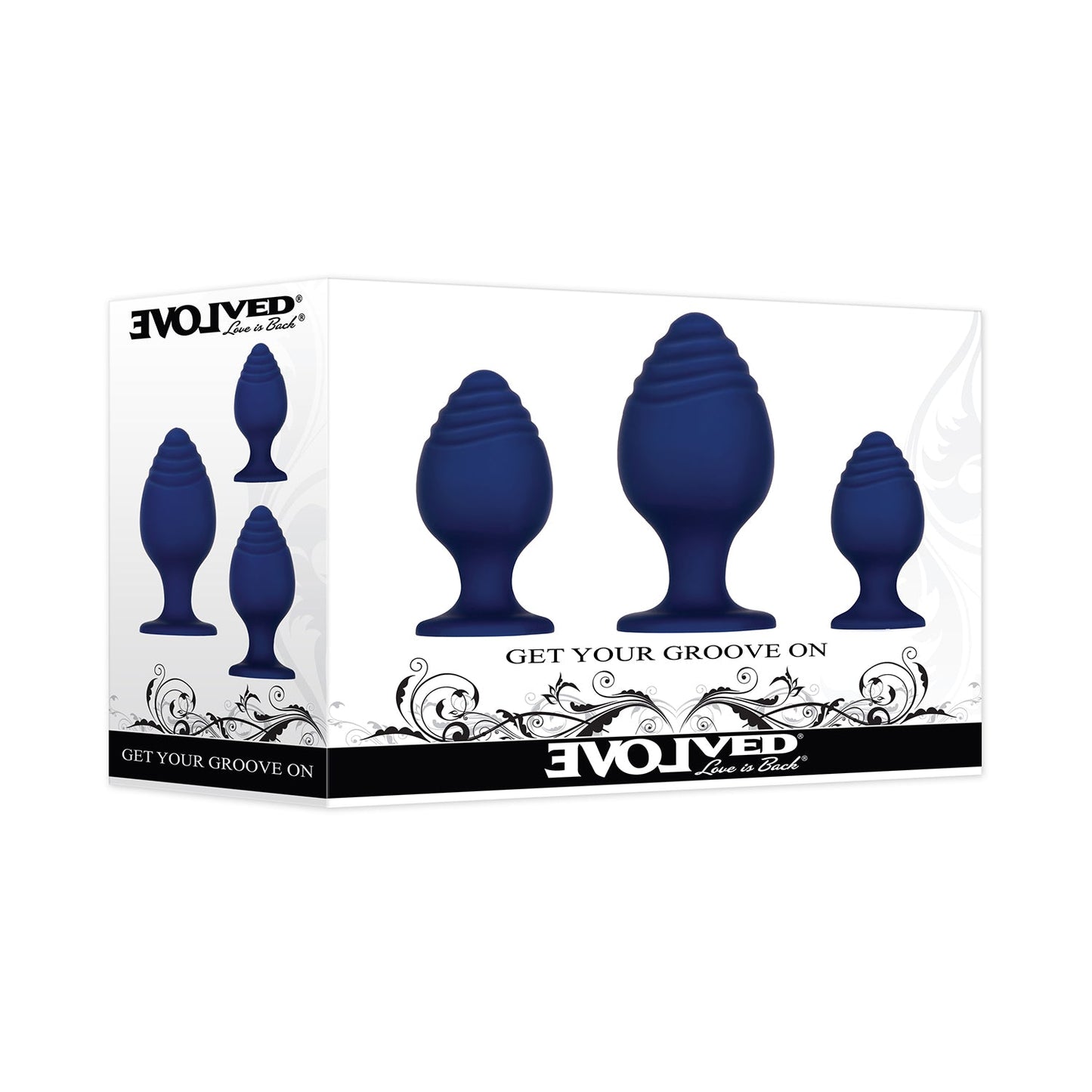 Evolved - Get Your Groove On Ribbed Silicone Anal Plug Set Of 3
