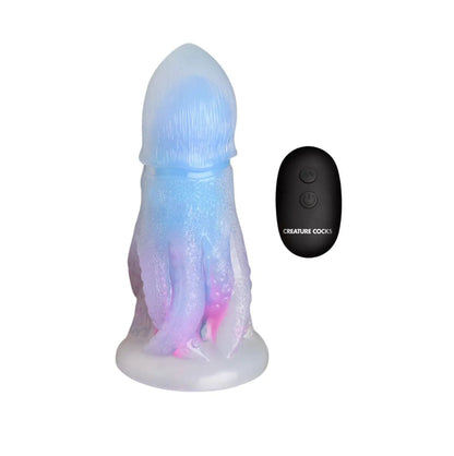Creature Cocks - Dildo Glow Cocktopus 8.2-inci dengan Alat Kawalan Jauh