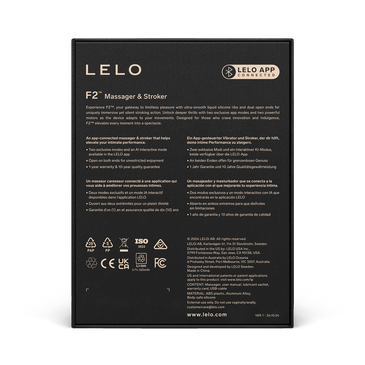 Lelo - F2S App-Controlled Stamina Trainer and Male Stroker Teal