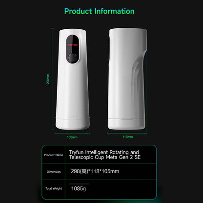 TryFun - Meta Gen 2 SE Alat Melancap Lelaki Kawalan Aplikasi dengan Pilihan Lengan