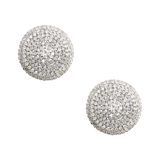 Neva Nude - The BIG O Silver Crystal Jewel Reusable Silicone Nipple Cover Pasties