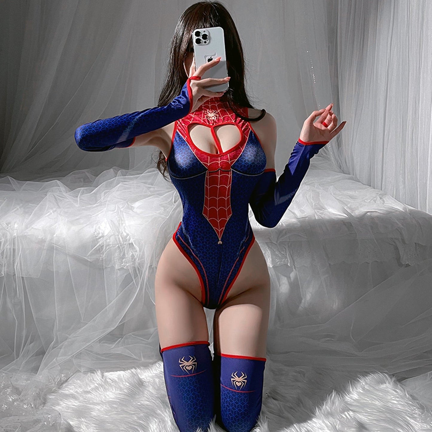 Ping Xian - Sut Badan Spiderwoman Menggoda Tanpa Kelangkang Satu Saiz