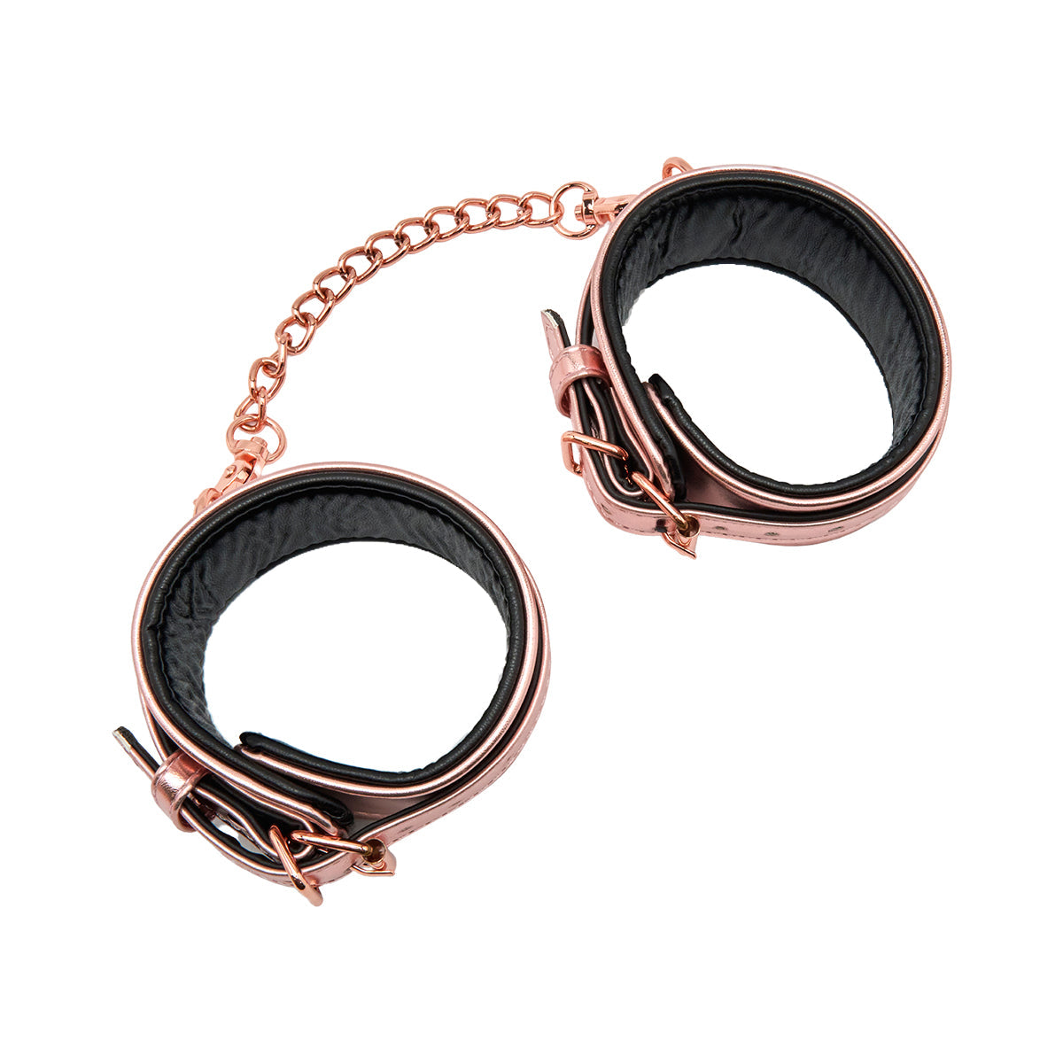 SM Club - Adjustable Restraint Handcuffs with Chain Rose Gold