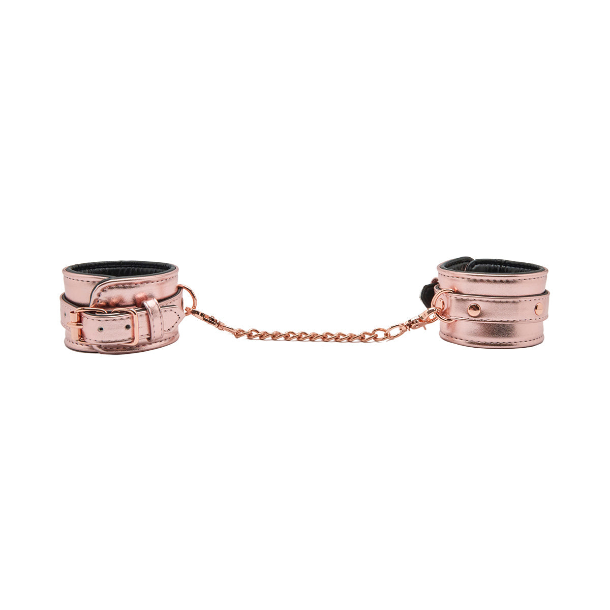 SM Club - Adjustable Restraint Handcuffs with Chain Rose Gold