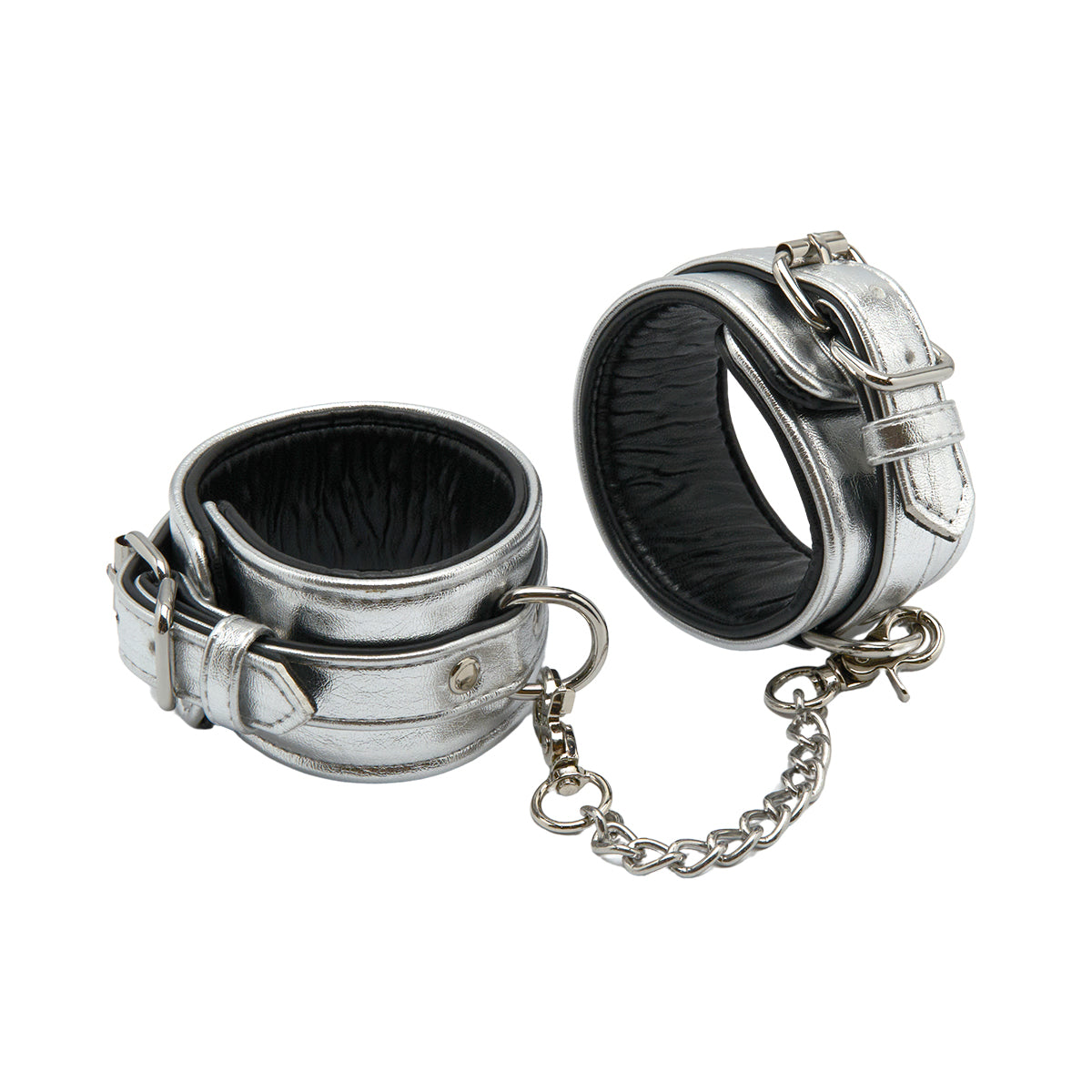 SM Club - Adjustable Restraint Handcuffs with Chain Silver