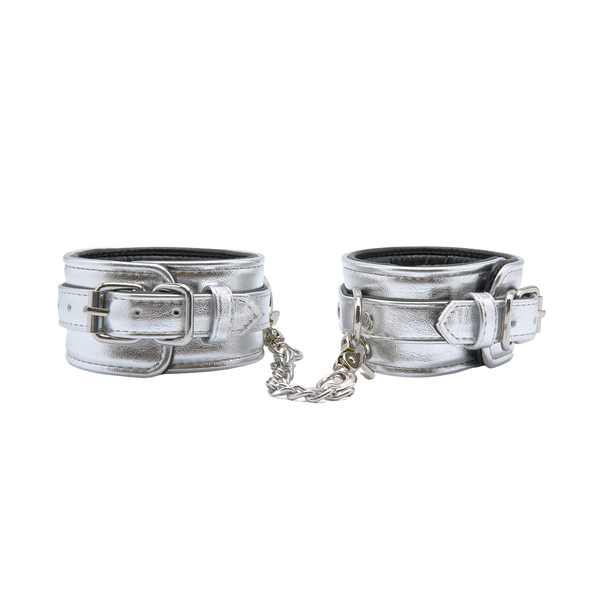 SM Club - Adjustable Restraint Handcuffs with Chain Silver