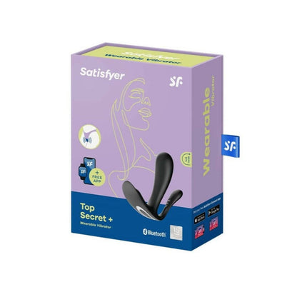 Satisfyer - Top Secret + Bergetar Boleh Dipakai Kawalan Aplikasi Hitam