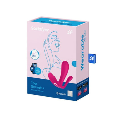 Satisfyer - Sulit Rahsia + Vibrator Boleh Dipakai Kawalan Aplikasi Merah Jambu