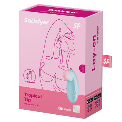 Satisfyer - Penggetar Kelentit Kawalan Aplikasi Hujung Tropika Biru Muda