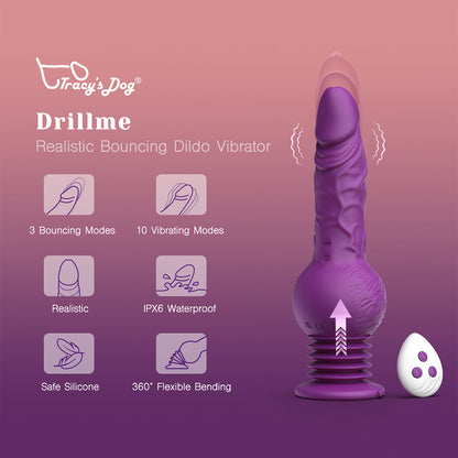 Tracy's Dog - Vibrator Dildo Menusuk dan Berputar Drillme dengan Alat Kawalan Jauh