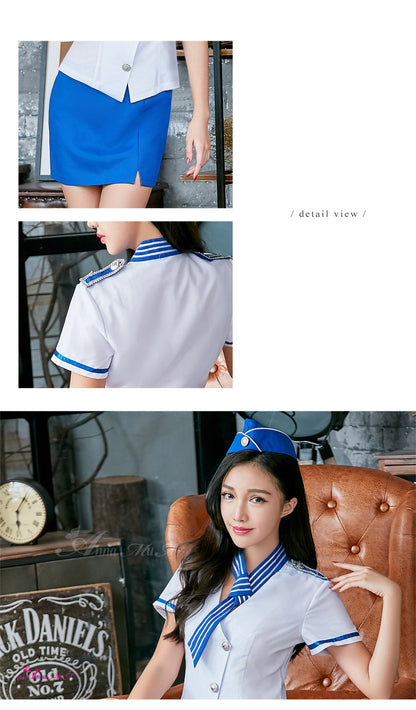 Anna Mu - Cosplay Pramugari Jet Peribadi Putih