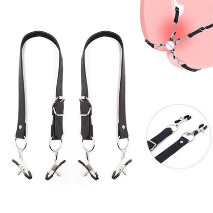 The Horny Company - Harness Paha Boleh Laras Black Dragon dengan Pengapit Faraj