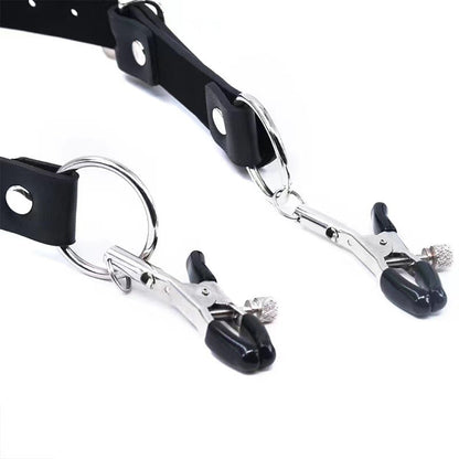 The Horny Company - Harness Paha Boleh Laras Black Dragon dengan Pengapit Faraj