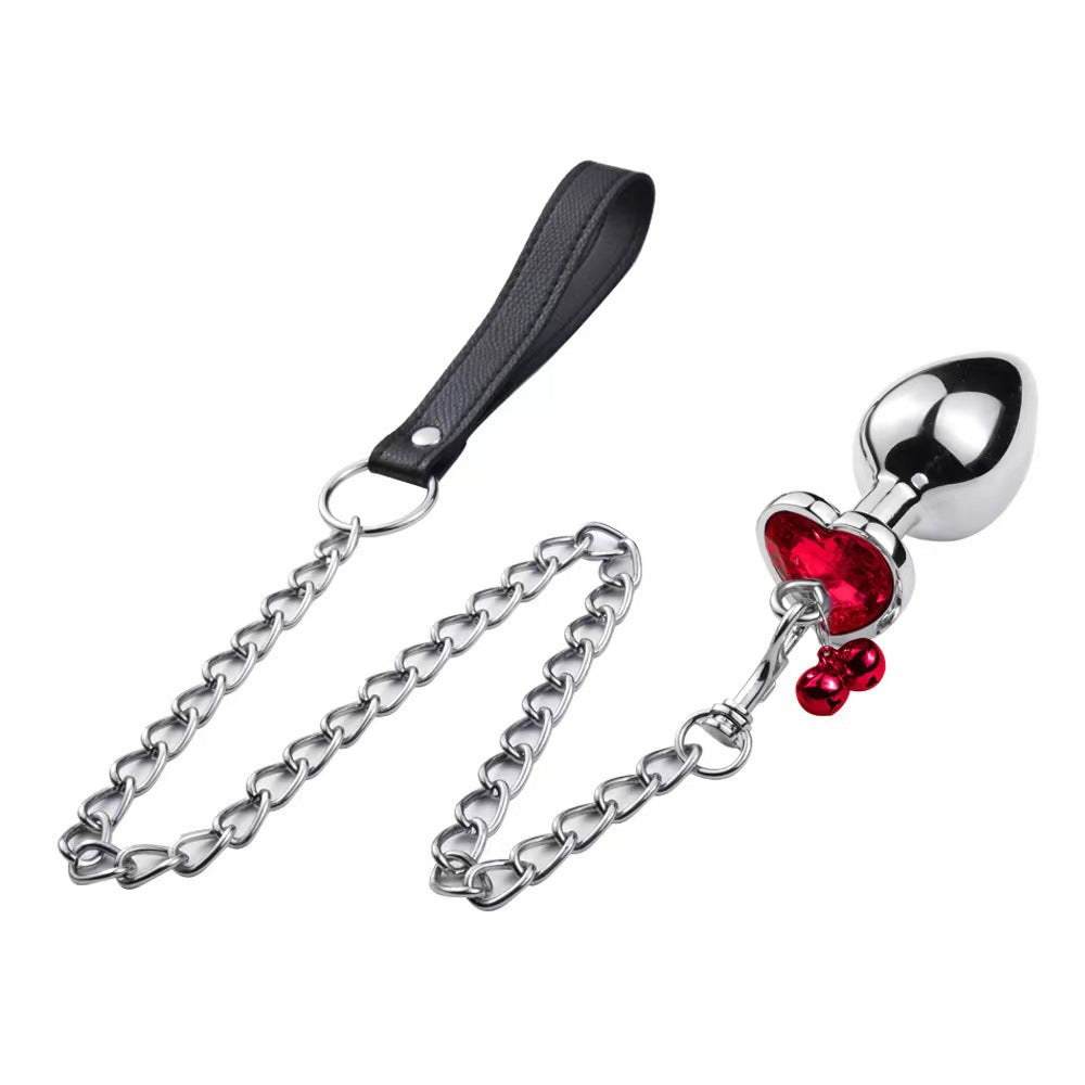The Horny Company - Black Dragon Metal Butt Plug with Leash Random Color Small