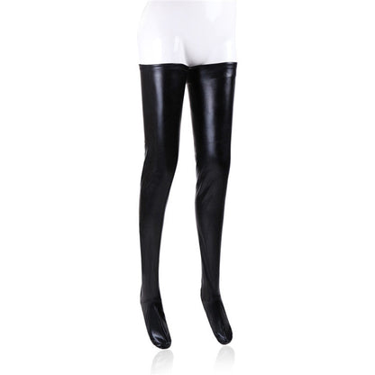 The Horny Company - Black Dragon Faux Leather Thigh High Stockings With Anti-slip Medium
