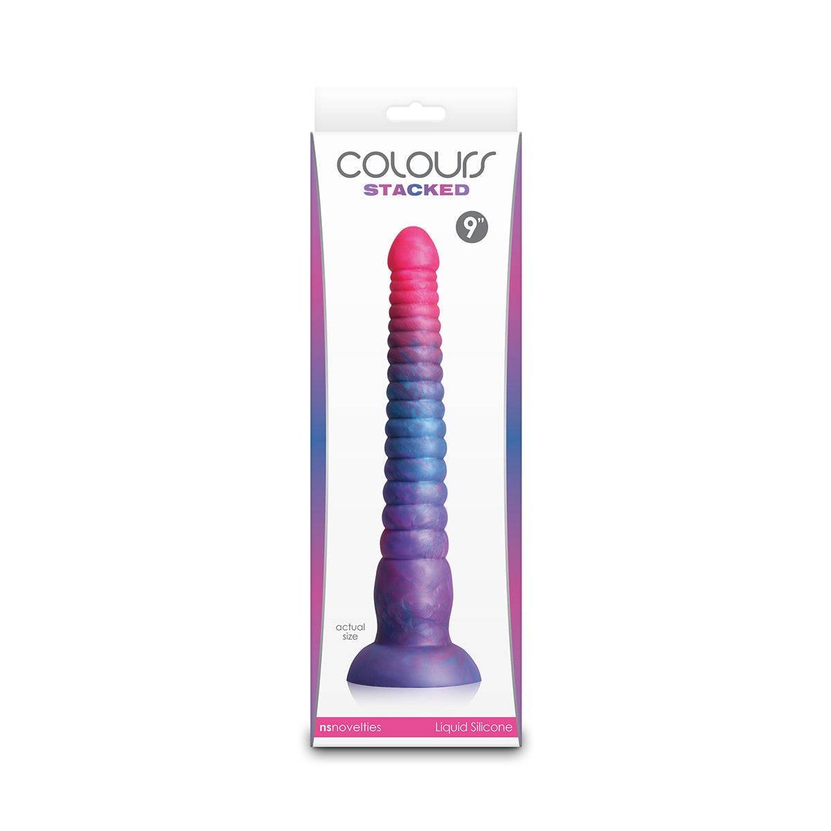 Colours - Stacked 9-inch Silicone Dildo Pink Blue