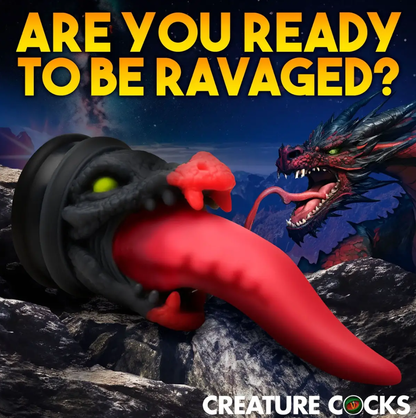 Creature Cocks - Dildo Silikon Cawan Sedutan Dragon Roar 8.5 Inci