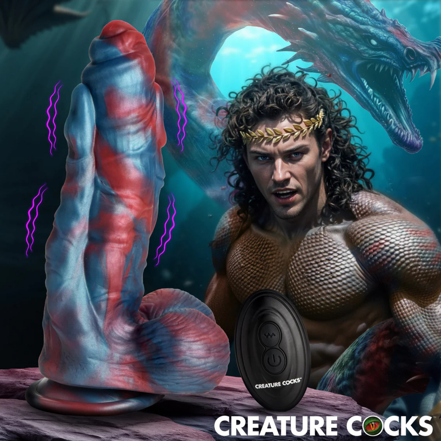 Creature Cocks - Hydra Vibrating 8-inch Silicone Dildo with Remote