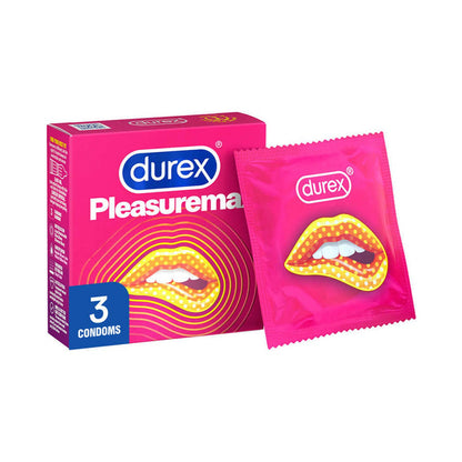 Kondom Durex Pleasuremax – Berbintil & Berusuk (Pek 3 Keping)