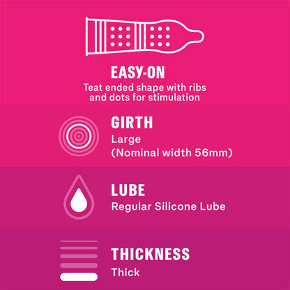 Kondom Durex Pleasuremax – Berbintil & Berusuk (Pek 3 Keping)