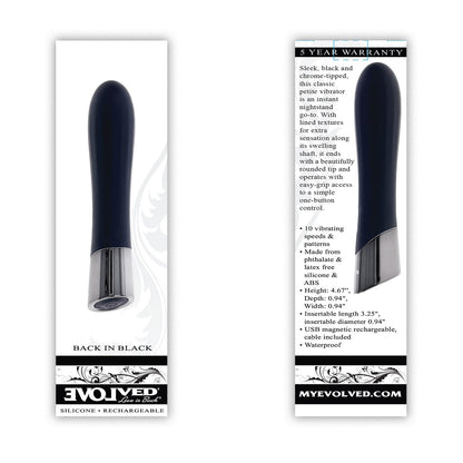Evolved - Kembali Dalam Vibrator Peluru Klasik Hitam Petite
