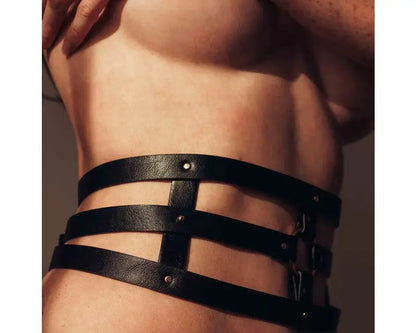 Bijoux Indiscrets - Tali Pinggang Bondage Lebar Maze Hitam *