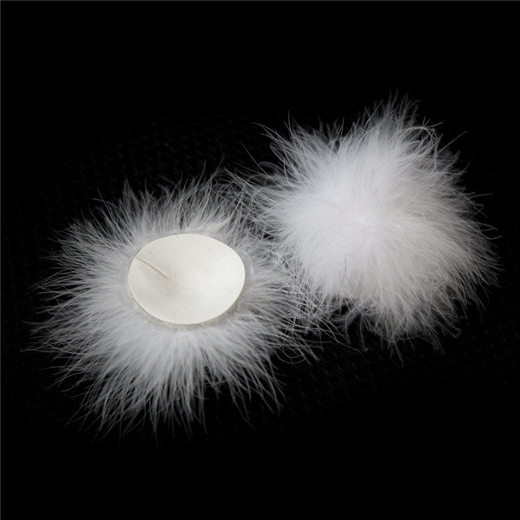The Horny Company - Black Dragon Furry Nipple Pasties White