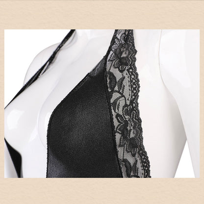 Fee Et Moi - Baju Badan Halter Renda Hitam Terbuka Cawat Jarang XL