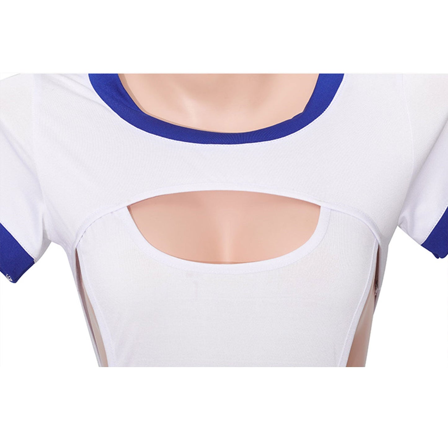 Fee Et Moi - Sporty Chic Cutout Bodysuit White/Blue