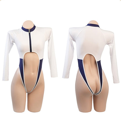 Fee Et Moi - Jumpsuit Celah Kangkang Berzip Lengan Panjang Potongan Berani