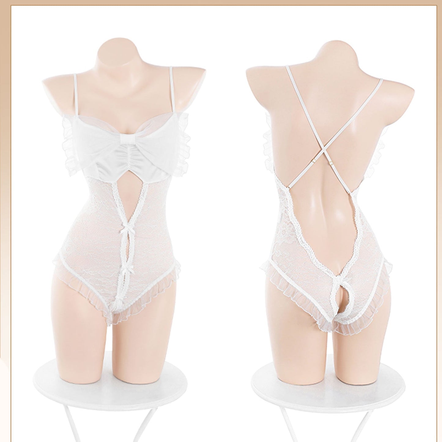 Fee Et Moi - Ethereal Seduction Crotchless One-Piece Lingerie XL